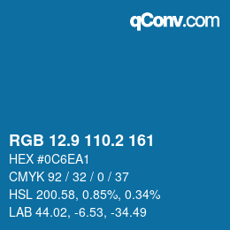 Color code: RGB 12.9 110.2 161 | qconv.com