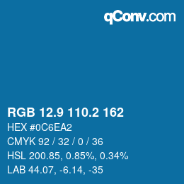 Color code: RGB 12.9 110.2 162 | qconv.com