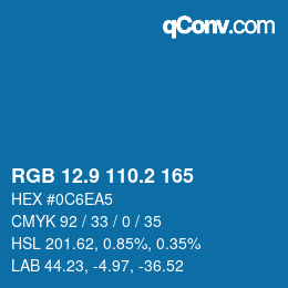 Color code: RGB 12.9 110.2 165 | qconv.com