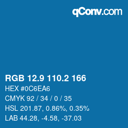 Color code: RGB 12.9 110.2 166 | qconv.com