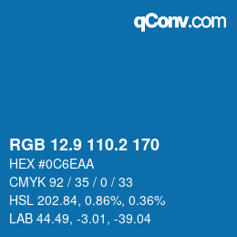 Color code: RGB 12.9 110.2 170 | qconv.com
