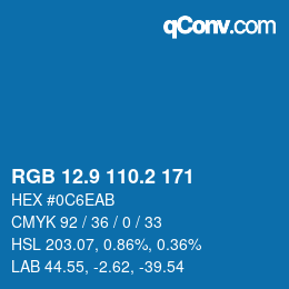 Farbcode: RGB 12.9 110.2 171 | qconv.com