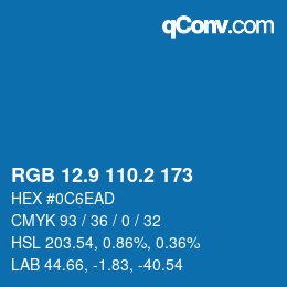Color code: RGB 12.9 110.2 173 | qconv.com