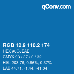 Color code: RGB 12.9 110.2 174 | qconv.com