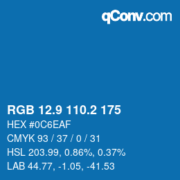 Farbcode: RGB 12.9 110.2 175 | qconv.com