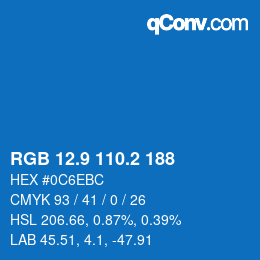 Farbcode: RGB 12.9 110.2 188 | qconv.com
