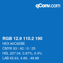 カラーコード: RGB 12.9 110.2 190 | qconv.com