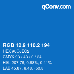 Color code: RGB 12.9 110.2 194 | qconv.com