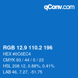 Color code: RGB 12.9 110.2 196 | qconv.com