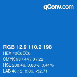 Farbcode: RGB 12.9 110.2 198 | qconv.com