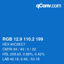 Farbcode: RGB 12.9 110.2 199 | qconv.com