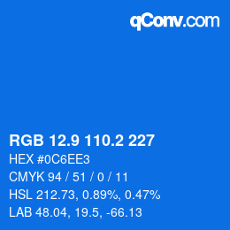 Color code: RGB 12.9 110.2 227 | qconv.com