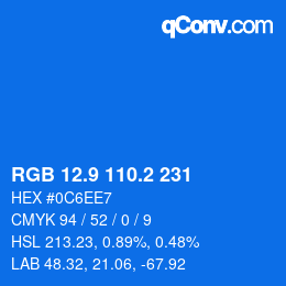 Color code: RGB 12.9 110.2 231 | qconv.com