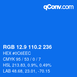 Color code: RGB 12.9 110.2 236 | qconv.com