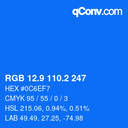 Color code: RGB 12.9 110.2 247 | qconv.com