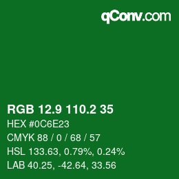 カラーコード: RGB 12.9 110.2 35 | qconv.com