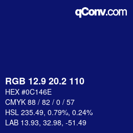 カラーコード: RGB 12.9 20.2 110 | qconv.com