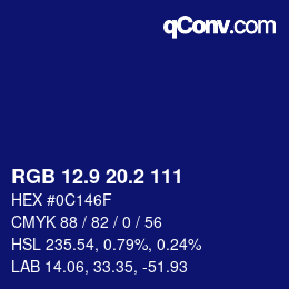 カラーコード: RGB 12.9 20.2 111 | qconv.com