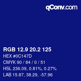 カラーコード: RGB 12.9 20.2 125 | qconv.com