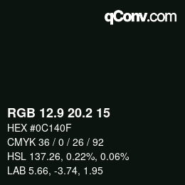 Color code: RGB 12.9 20.2 15 | qconv.com