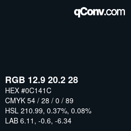 Color code: RGB 12.9 20.2 28 | qconv.com