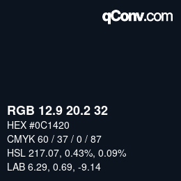Color code: RGB 12.9 20.2 32 | qconv.com