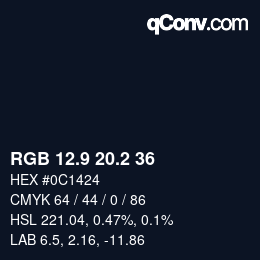 Color code: RGB 12.9 20.2 36 | qconv.com