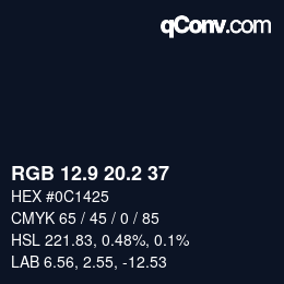 Color code: RGB 12.9 20.2 37 | qconv.com