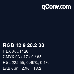 カラーコード: RGB 12.9 20.2 38 | qconv.com