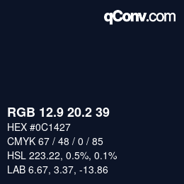 カラーコード: RGB 12.9 20.2 39 | qconv.com