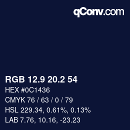 Color code: RGB 12.9 20.2 54 | qconv.com