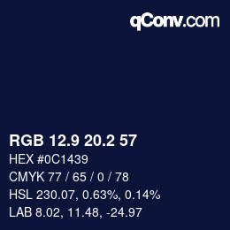 Color code: RGB 12.9 20.2 57 | qconv.com