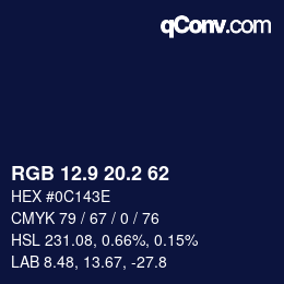 カラーコード: RGB 12.9 20.2 62 | qconv.com