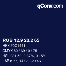 カラーコード: RGB 12.9 20.2 65 | qconv.com