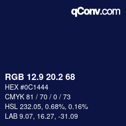 Color code: RGB 12.9 20.2 68 | qconv.com