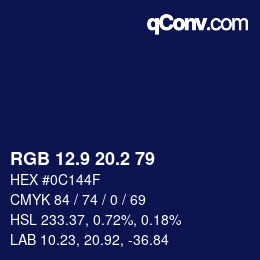 Color code: RGB 12.9 20.2 79 | qconv.com
