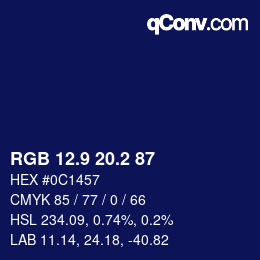 カラーコード: RGB 12.9 20.2 87 | qconv.com