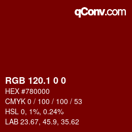 カラーコード: RGB 120.1 0 0 | qconv.com