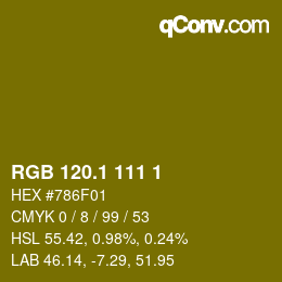 カラーコード: RGB 120.1 111 1 | qconv.com