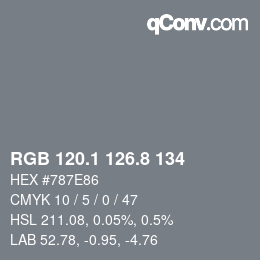 Color code: RGB 120.1 126.8 134 | qconv.com