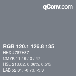 Color code: RGB 120.1 126.8 135 | qconv.com