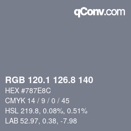 Color code: RGB 120.1 126.8 140 | qconv.com