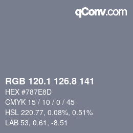 Color code: RGB 120.1 126.8 141 | qconv.com