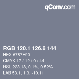 Color code: RGB 120.1 126.8 144 | qconv.com