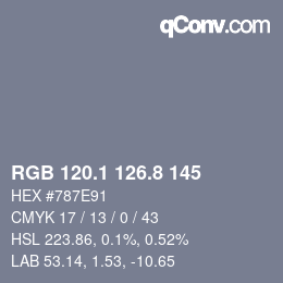Color code: RGB 120.1 126.8 145 | qconv.com