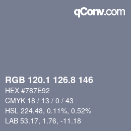 Color code: RGB 120.1 126.8 146 | qconv.com
