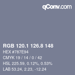 Color code: RGB 120.1 126.8 148 | qconv.com