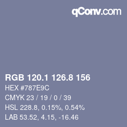 カラーコード: RGB 120.1 126.8 156 | qconv.com