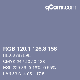 Color code: RGB 120.1 126.8 158 | qconv.com