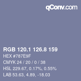 カラーコード: RGB 120.1 126.8 159 | qconv.com
